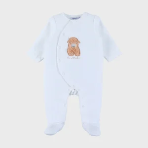 Pyjama en velours blanc brodé – Fluffy