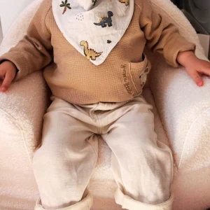 Bavoir bandana "Dinos et Palmiers" -  Collection Achille