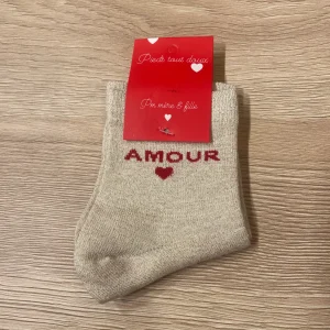 Chaussettes Amour Champagnes/rouge