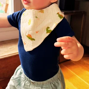 Bavoir bandana "Dinos tout doux" -  Collection Achille