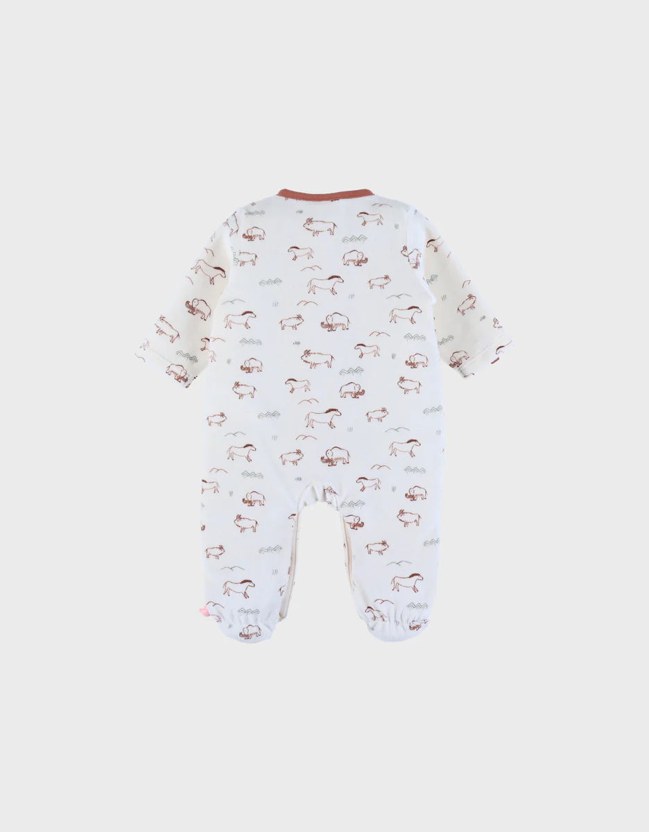 Pyjama bébé en velours avec imprimé Mammouth – Image 2