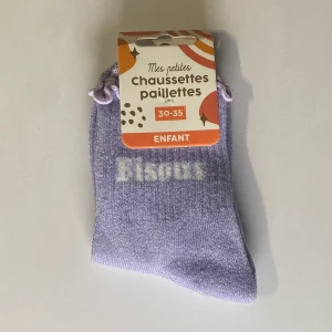 Chaussettes à paillettes BISOUS Lila
