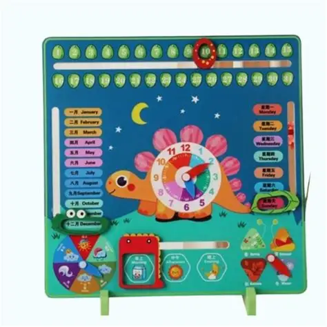 Jouet en bois multifonction 3 en 1 : Calendrier en bois – Battons en bois – Boulier mathématique