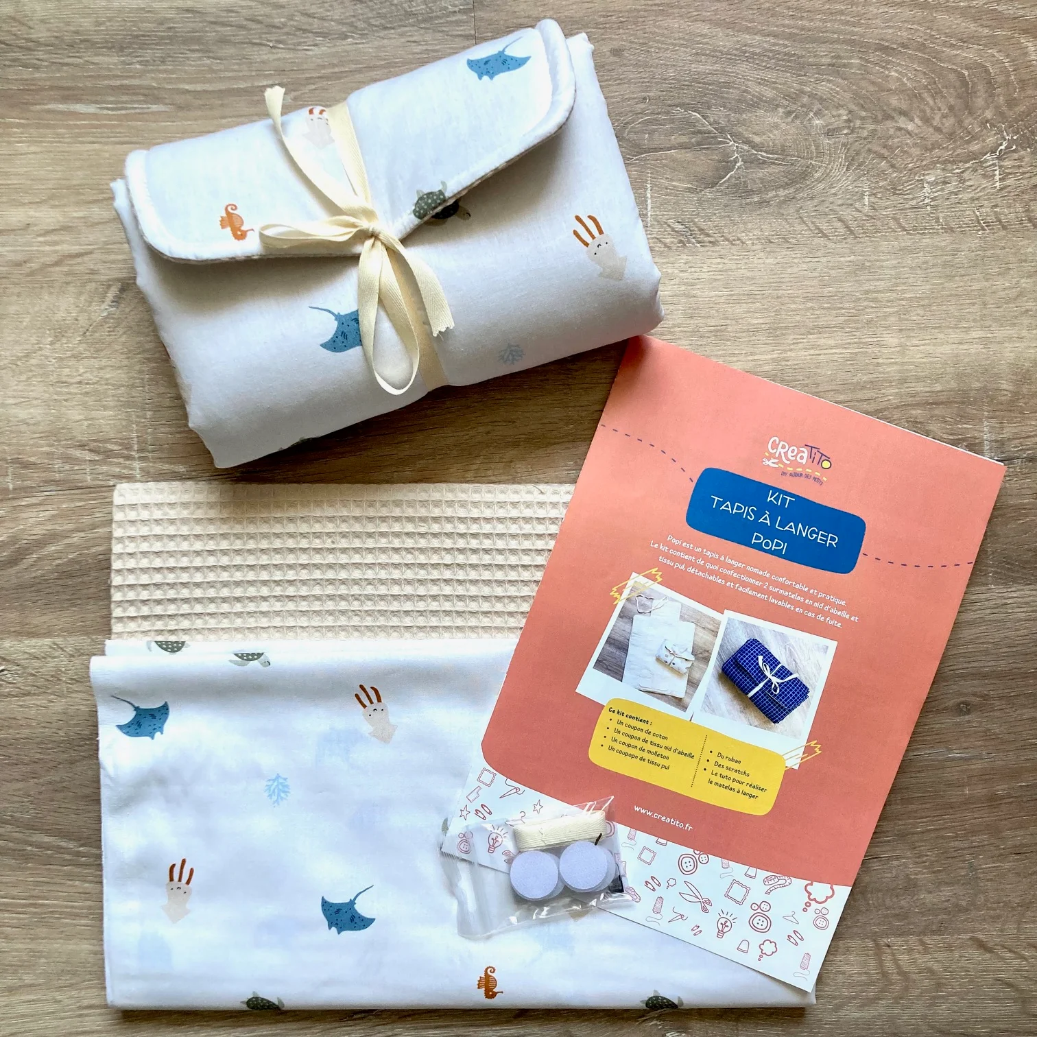 KIT Tapis à langer nomade Popi Océan