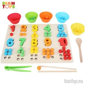 Plateau Montessori de calcul, Plaque logarithmique avec perles