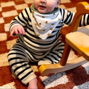 Bavoir bandana "Ti-nuts" -  Collection Arlo - Fait main en Bretagne