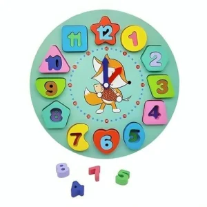 Horloge – formes – couleurs en bois