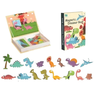 Livre de puzzles magnétiques Dinosaures  – 64 accessoires