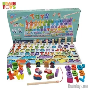 Jouets Montessori pour Tout-Petits, Jeu de pêche en Bois magnétique Puzzles