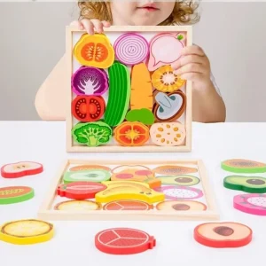 Tangram des légumes en bois