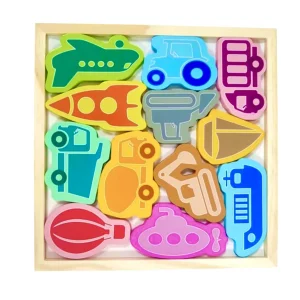 Méga Tangram des véhicules en bois
